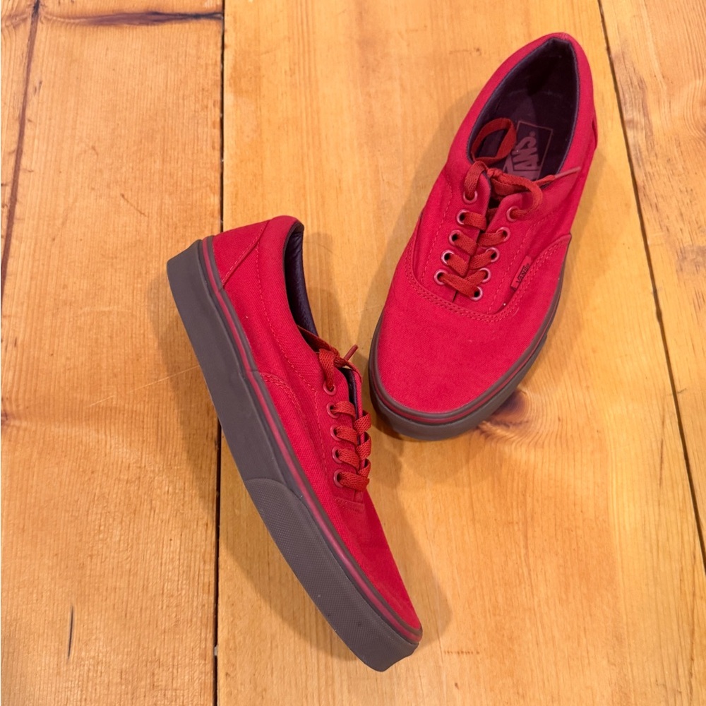Vans unisex Bold Red Sneakers with gym sole